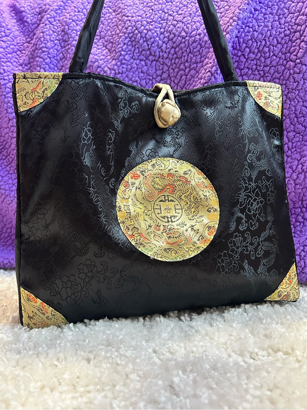 Dragon Embroidered Tote/ Handbag